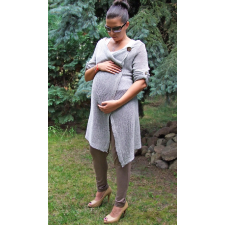 Mohérový zavinovací svetr/pléd Luna - Světle šedá