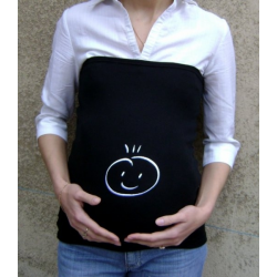 Těhotenský pás s výšivkou kluk - černý