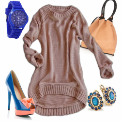 Těhotenský asymetrický svetr Kaliope - Mocca