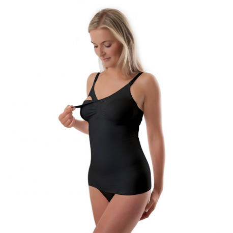 Spodní antibakteriální košilka pro kojící maminky - Černá