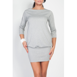 Těhotenské šaty/kimono s kapsami - Světle šedá, jemný proužek