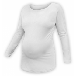 Těhotenské tričko s netopýřími rukávy NIKOLA, dlouhý rukáv - Smetanová