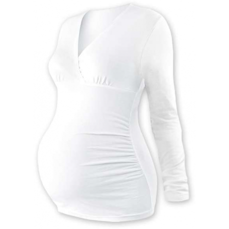 BARBORA Těhotenská tunika s V výstřihem, DR - Bílá
