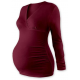 BARBORA Těhotenská tunika s V výstřihem, DR - Bordó