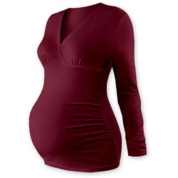 BARBORA Těhotenská tunika s V výstřihem, DR - Bordó