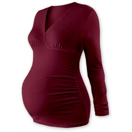 BARBORA Těhotenská tunika s V výstřihem, DR - Bordó