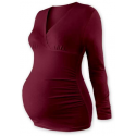 BARBORA Těhotenská tunika s V výstřihem, DR - Bordó
