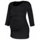 Tričko pro snadné kojení KATEŘINA, 3/4 rukáv - Černá