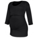 Tričko pro snadné kojení KATEŘINA, 3/4 rukáv - Černá