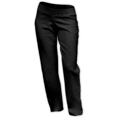 Lněné těhotenské kalhoty Jožánek, délka 72cm - Černá