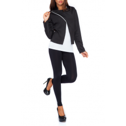 Bunda s asymetrickým zipem - černá