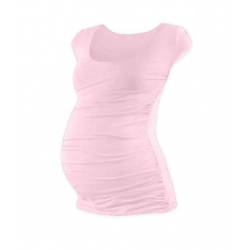 Těhotenské tričko JOHANKA, mini rukáv – Světle růžová