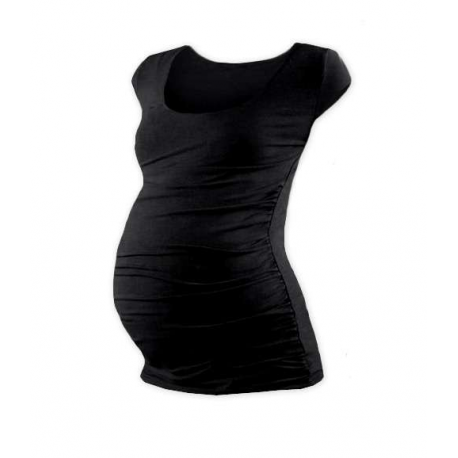 Těhotenské tričko JOHANKA, mini rukáv – Černá