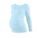 Těhotenské tričko JOHANKA, dlouhý rukáv - Světle modrá