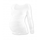 Těhotenské tričko JOHANKA, dlouhý rukáv - Bílá