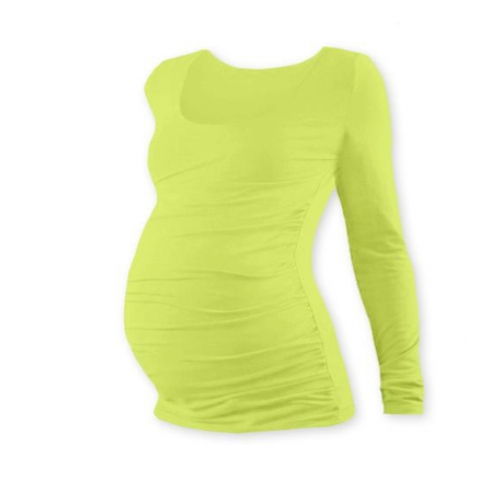 Těhotenské tričko JOHANKA, dlouhý rukáv - Světle zelená