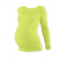 Těhotenské tričko JOHANKA, dlouhý rukáv - Světle zelená