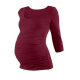 Těhotenské tričko JOHANKA, 3/4 rukáv - Bordo