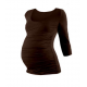 Těhotenské tričko JOHANKA, 3/4 rukáv - Čoko hnědá
