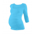 Těhotenské tričko JOHANKA, 3/4 rukáv - Tyrkys