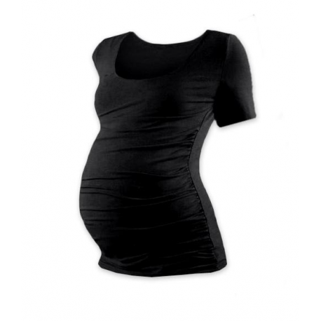 Těhotenské tričko JOHANKA, krátký rukáv - Černá