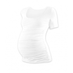 Těhotenské tričko JOHANKA, krátký rukáv - Bílá