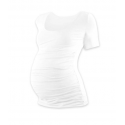 Těhotenské tričko JOHANKA, krátký rukáv - Bílá