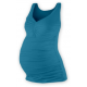 Těhotenské tílko TATIANA s řaseným V výstřihem – Tmavý tyrkys (Petrolej)