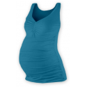 Těhotenské tílko TATIANA s řaseným V výstřihem – Tmavý tyrkys (Petrolej)