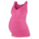 Těhotenské tílko TATIANA s řaseným V výstřihem – Růžová