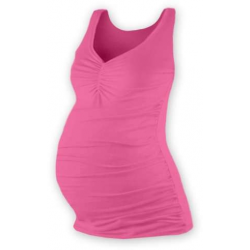 Těhotenské tílko TATIANA s řaseným V výstřihem – Růžová