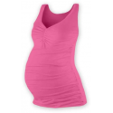 Těhotenské tílko TATIANA s řaseným V výstřihem – Růžová