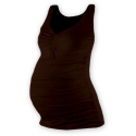 Těhotenské tílko TATIANA s řaseným V výstřihem – Čoko hnědá